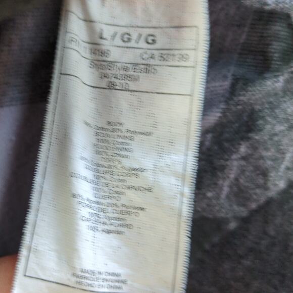 Vintage Roxy Peacoat Jacket Womens L Gray Fleece Button Up Hooded Preppy Y2K - Picture 6 of 8